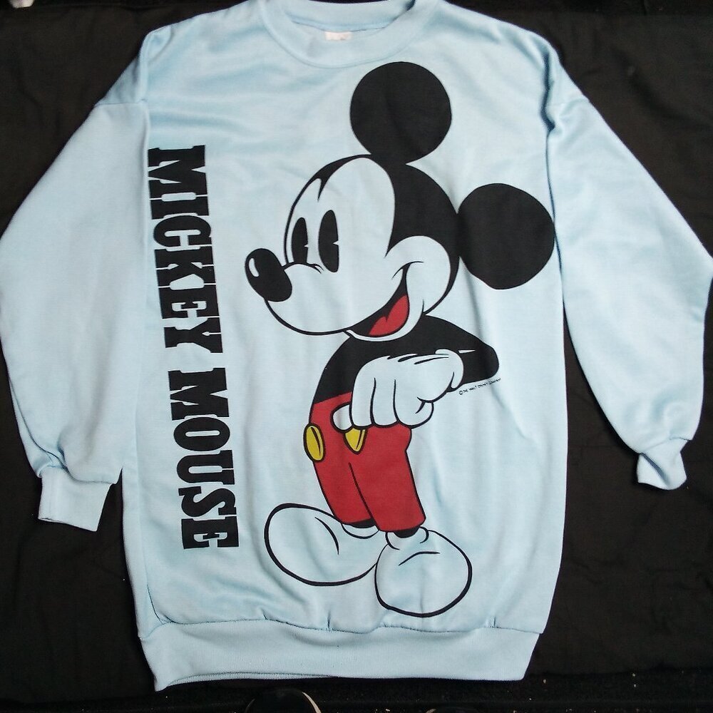 Deadstock Vintage 80s Mickey Mouse Big Logo Crewneck Sweatshirt